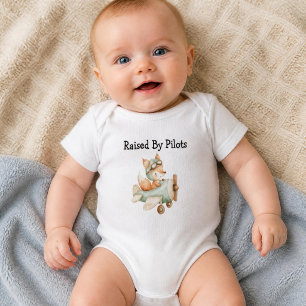 Fuchs fliegt Flugzeug Personalisiertes Baby Junge Strampler