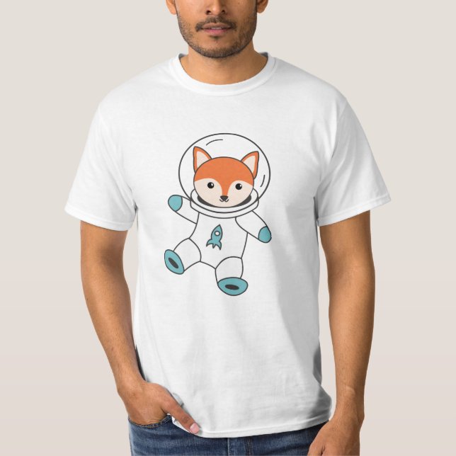 Fuchs fliegt im Weltraum als Astronautenrakete T-Shirt (Vorderseite)