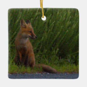 Fuchs-Foto-Ornament Keramikornament