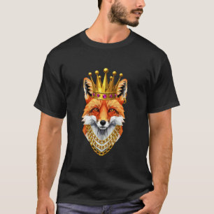 Fuchs Gangster Goldene Krone König Majestätisch Ku T-Shirt