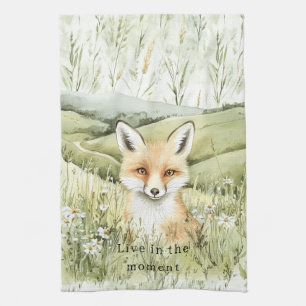 Fuchs Gänseblümchen Blumen Geschirrtuch