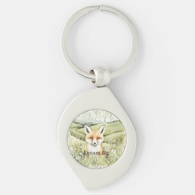 Fuchs Gänseblümchen Blumen Schlüsselanhänger (Vorderseite)