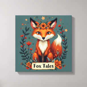 Fuchs-Geschichten Boho-Waldtier Leinwanddruck