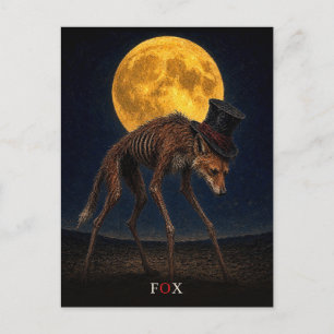 Fuchs-Gotik-Zylinderhut gothic Surrealismus Postkarte