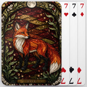 Fuchs Herbst Dickicht Illumina Buntglas Spielkarten