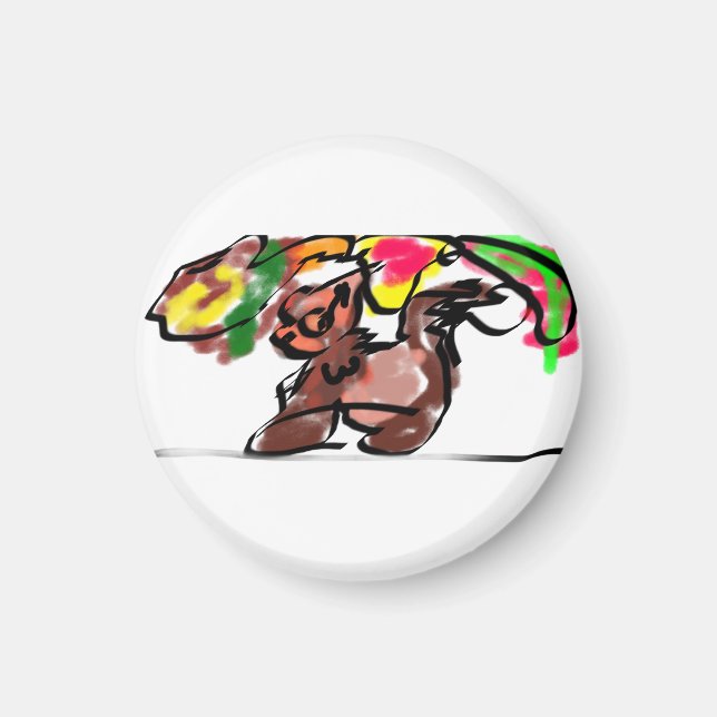 Fuchs Herbst-Latte-Joy  Magnet (Vorne)