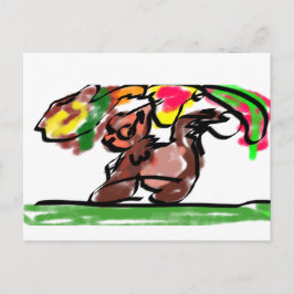 Fuchs Herbst-Latte-Joy Postkarte