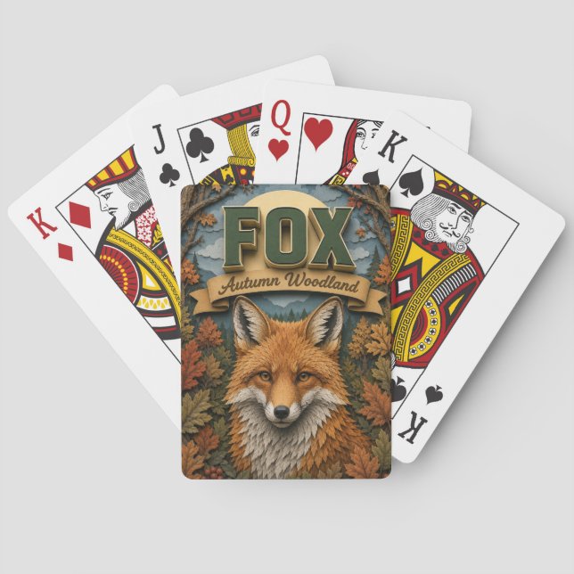 Fuchs Herbstwald POPCUT Spielkarten (Rückseite)