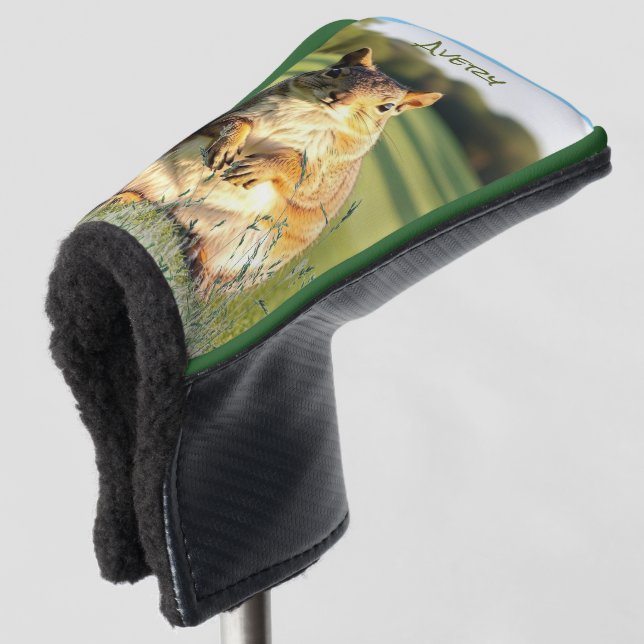 Fuchs-Hörnchen Tier - mit Initialen oder Name - Pu Golf Headcover (3/4 Vorderseite)