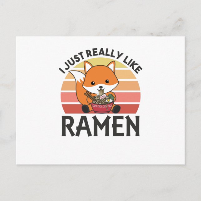 Fuchs ich wirklich wie Ramen Sweet Kawaii Noodle Postkarte (Vorderseite)
