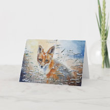Fuchs im Schnee Weihnachtskarte