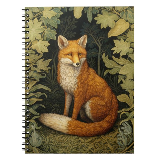 Fuchs im Wald, Jugendstil Notizblock (Vorderseite)