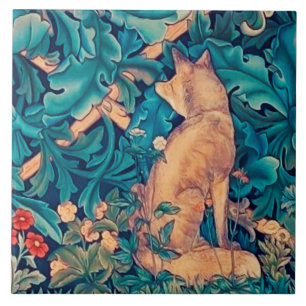 Fuchs im Wald, Keramikfliese von William Morris