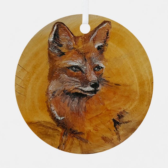 Fuchs im Wald Ornament Aus Metall (Vorderseite)