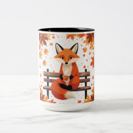 Fuchs in der Tasse Herbst