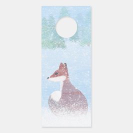 Fuchs in einem schneebedeckten Wald-Türhänger Türanhänger