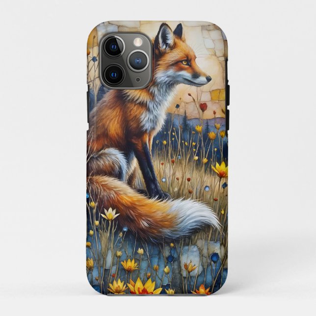 Fuchs in einer blumigen Wiese Case-Mate iPhone Hülle (Rückseite)