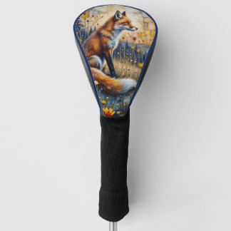 Fuchs in einer blumigen Wiese Golf Headcover