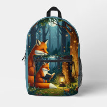 Fuchs in einer magischen Wald Bibliothek