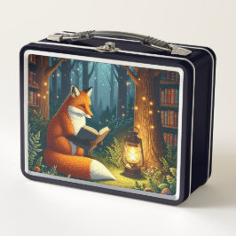 Fuchs in einer magischen Wald Bibliothek Metall Brotdose