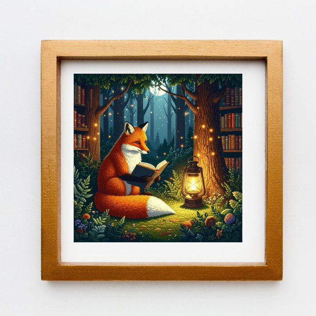Fuchs in einer magischen Wald Bibliothek Poster (Von Creator hochgeladen)
