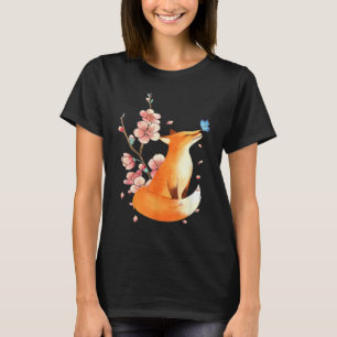 Fuchs japanische Kirschblüten-Blume vintage T-Shirt