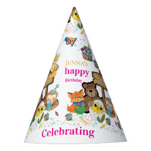 Fuchs Katze Vogel Küken Alles Gute zum Geburtstag Partyhütchen
