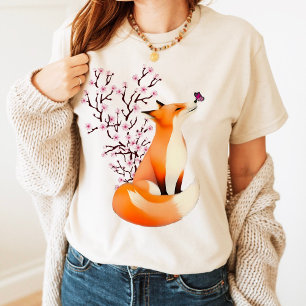 Fuchs Kirschblüten Süße Rosa Fuchs Kleidung  T-Shirt