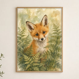 Fuchs-Kit-Aquarell-whimsicaler Kunstposter Poster