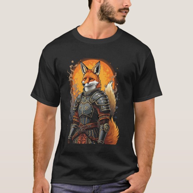 Fuchs Krieger Fantasie T-Shirt (Vorderseite)