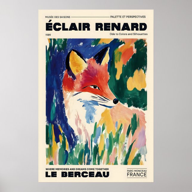 Fuchs-Kunstposter Éclair Renard Französische Ausst Poster (Vorne)
