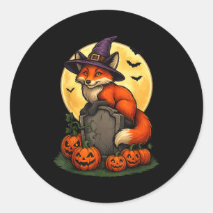 Fuchs-Kürbis-Halloween-Shirts für Männer Frauen Mä Runder Aufkleber
