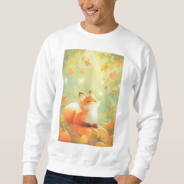 Fuchs-Kürbis-Stange Sweatshirt (Vorderseite)