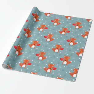Fuchs-Liebesmuster Geschenkpapier