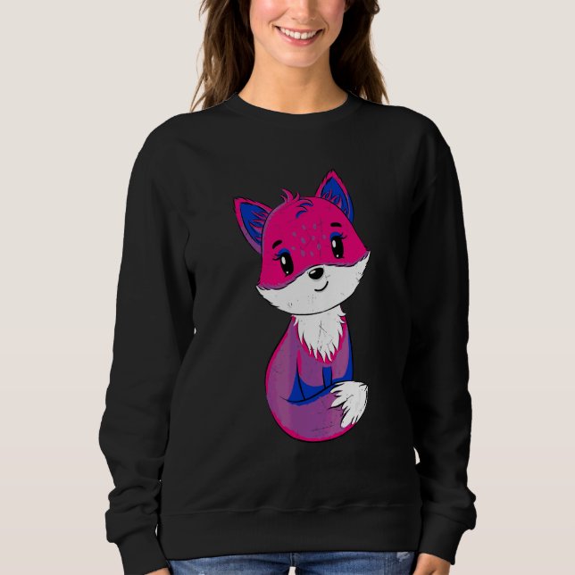 Fuchs Mit Bisexualitätsflagge Bisexuell Lgbt Pride Sweatshirt (Vorderseite)