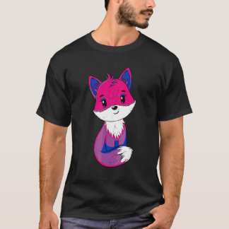 Fuchs Mit Bisexualitätsflagge Bisexuell Lgbt Pride T-Shirt