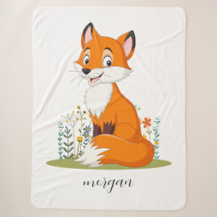 Fuchs mit Blumen, Name des Kindes oder Ihre Nachri Sherpadecke