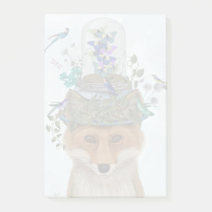 Fuchs mit Butterfly-Glockengraben Post-it Klebezettel