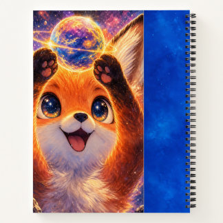 Fuchs mit einem Planeten Notizbuch