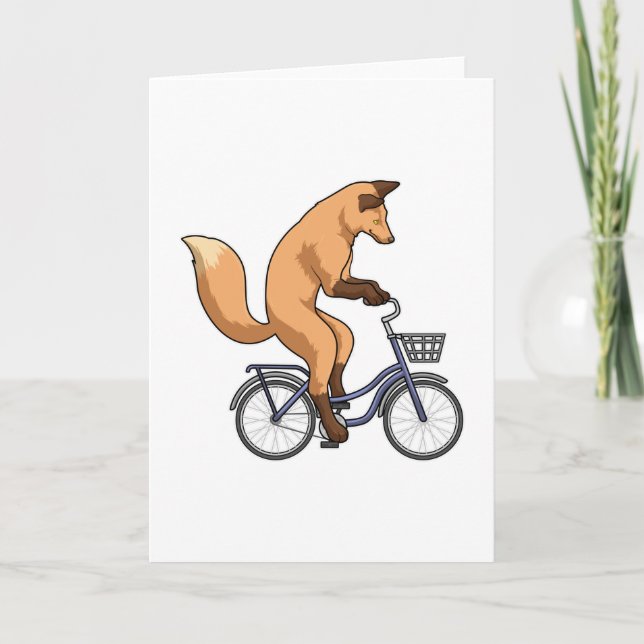 Fuchs mit Fahrrad Karte (Vorderseite)