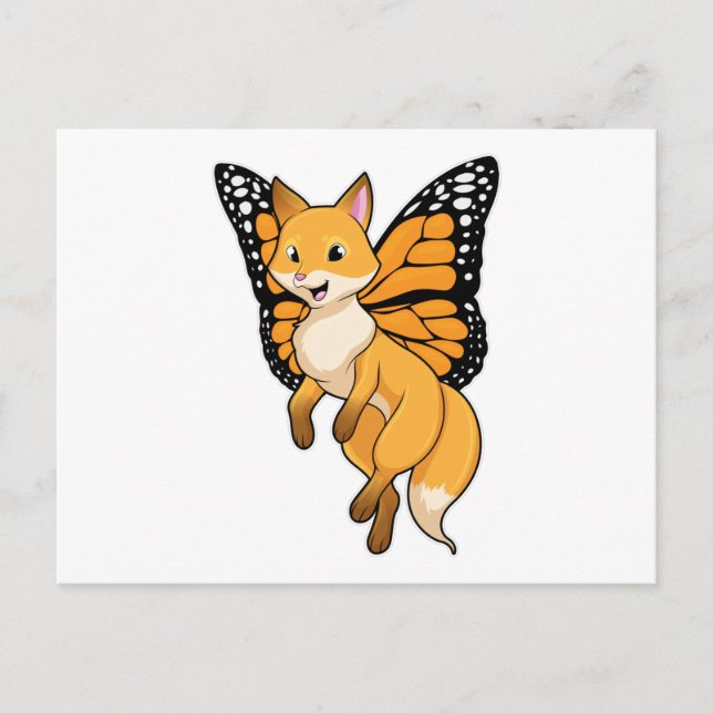 Fuchs mit Flügel Postkarte (Vorderseite)