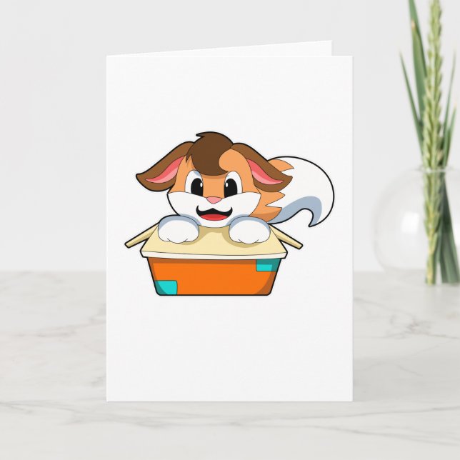 Fuchs mit Kiste Karte (Vorderseite)