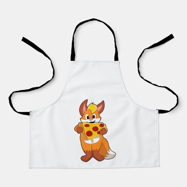 Fuchs mit Pizza Schürze (Vorderseite)