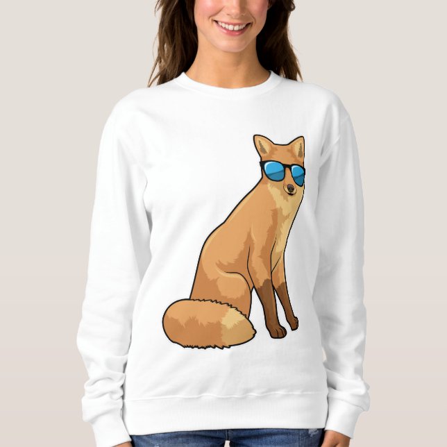 Fuchs mit Sonnenbrille Sweatshirt (Vorderseite)