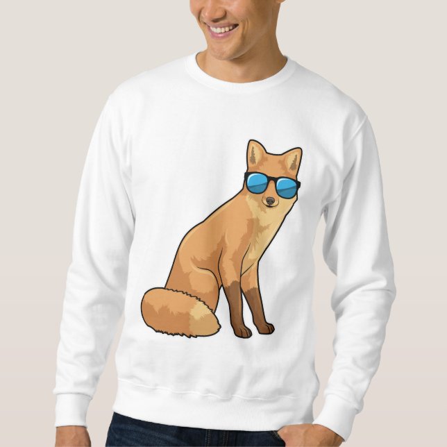 Fuchs mit Sonnenbrille Sweatshirt (Vorderseite)