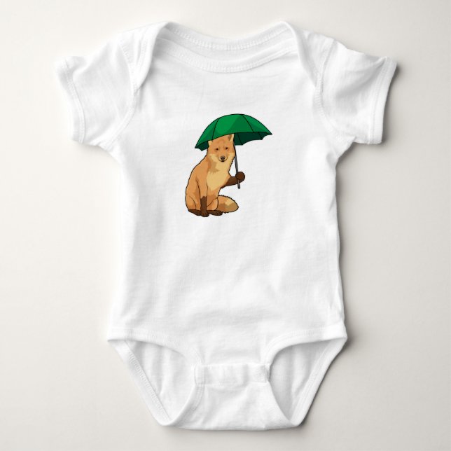Fuchs mit Umbrella Baby Strampler (Vorderseite)