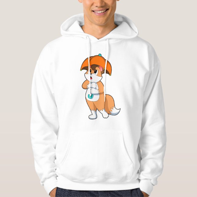Fuchs mit Umbrella Hoodie (Vorderseite)