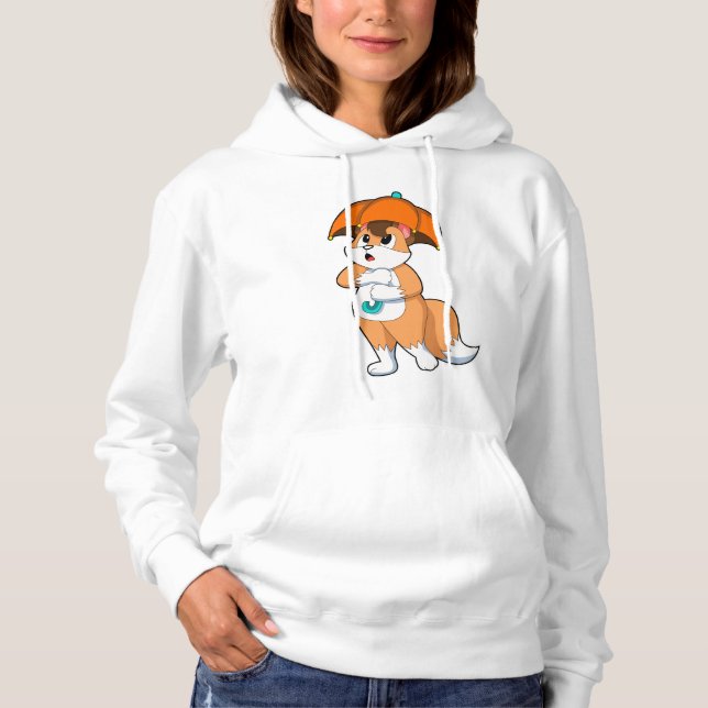 Fuchs mit Umbrella Hoodie (Vorderseite)