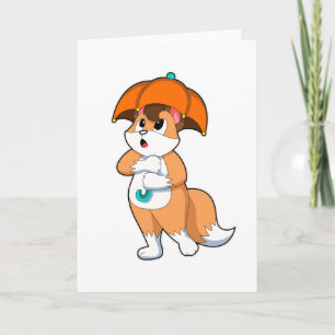 Fuchs mit Umbrella Karte