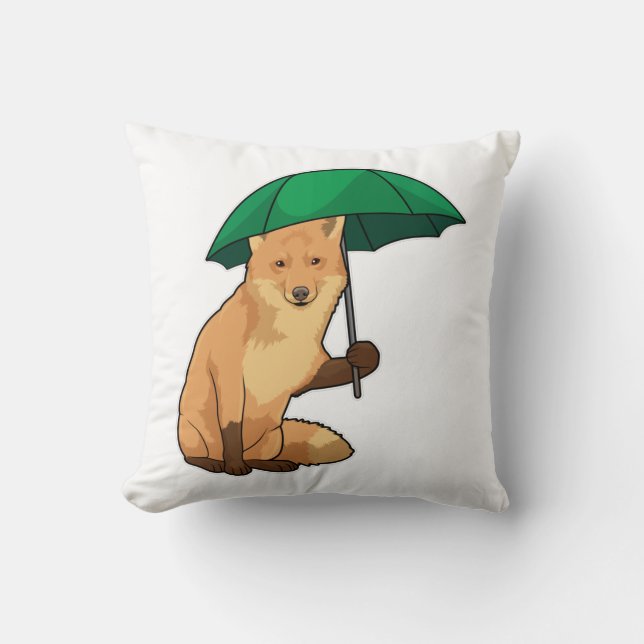 Fuchs mit Umbrella Kissen (Vorderseite)